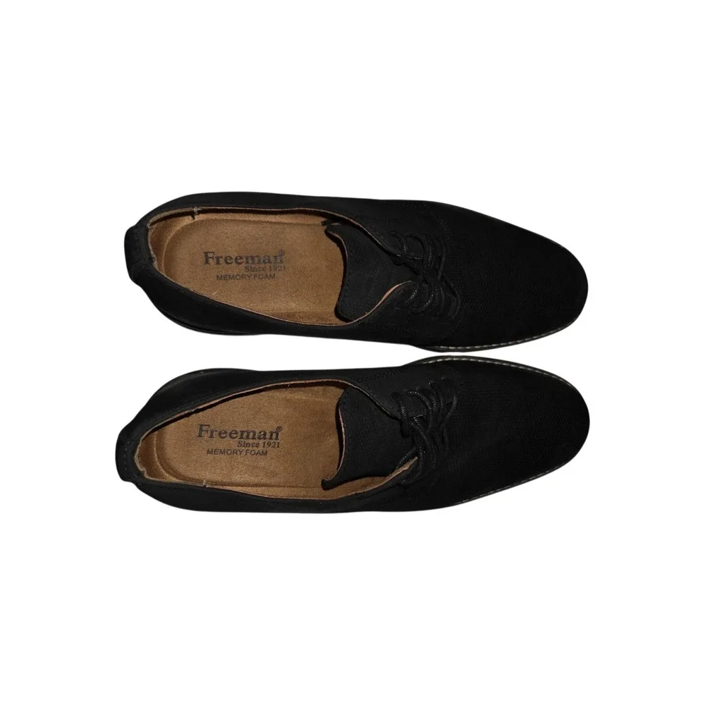 Freeman Milton Mens Black Textured Derby‎ Dress Shoes Size 8